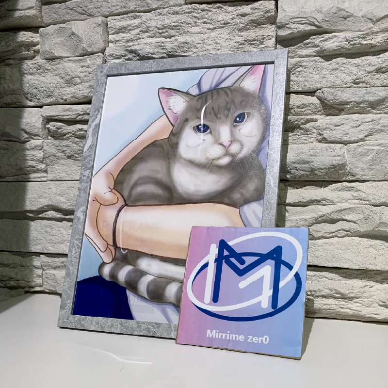 入り口に飾られた猫のイラスト